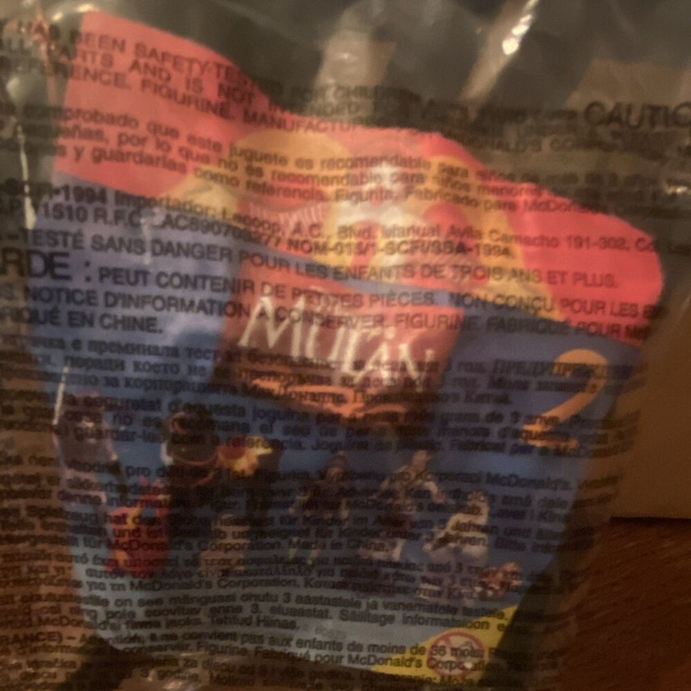 McDonald's Mulan Khan the Horse toy sealed in bag Vintage 1998
